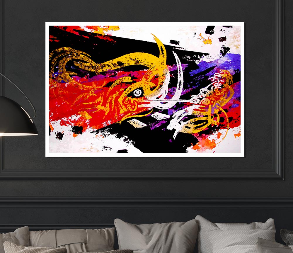 Tibetan Art Dragon Slayer Print Poster Wall Art