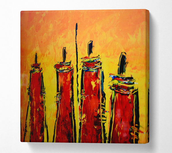 A Square Canvas Print Showing Masai Tribe Square Wall Art