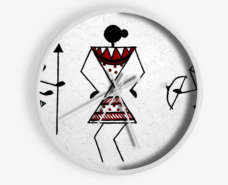 Warli-Albergo Dreams Clock - Wallart-Direct UK