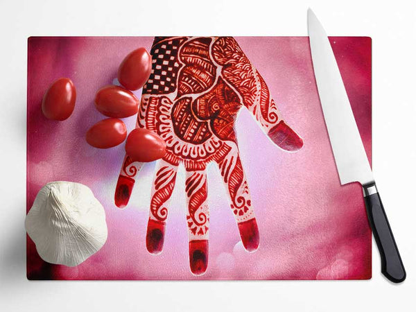 Hindu Mehandi Glass Chopping Board