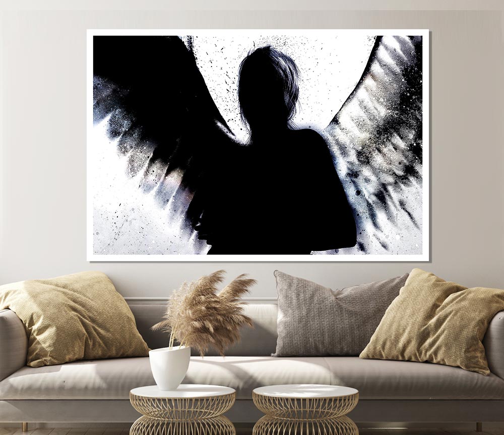 Angel Shadow Print Poster Wall Art