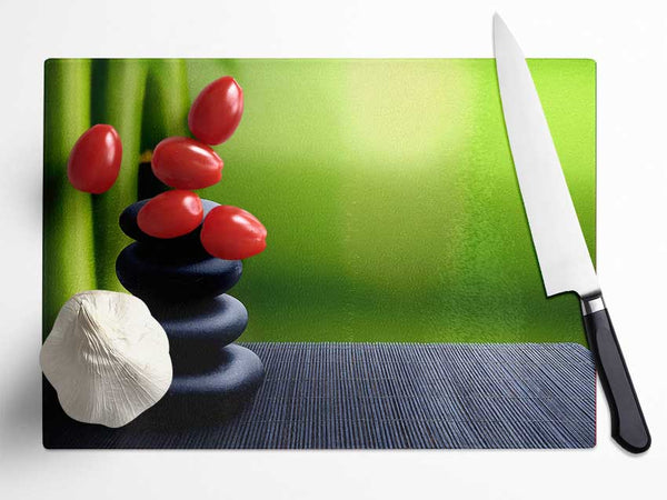 Zen Stones Background Glass Chopping Board