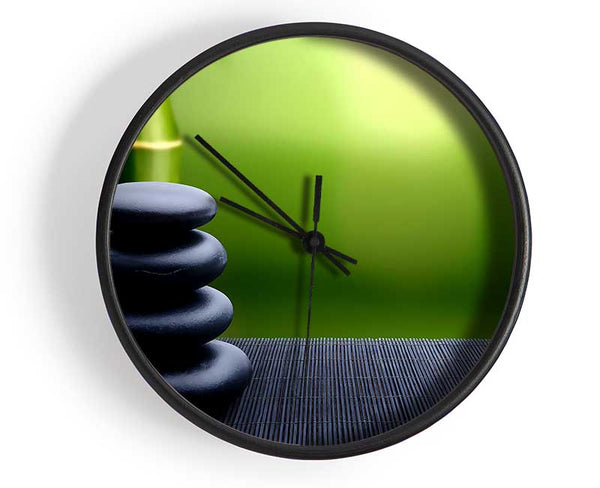 Zen Stones Background Clock - Wallart-Direct UK