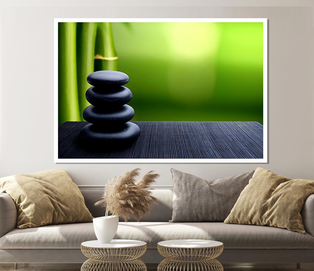 Zen Stones Background Print Poster Wall Art