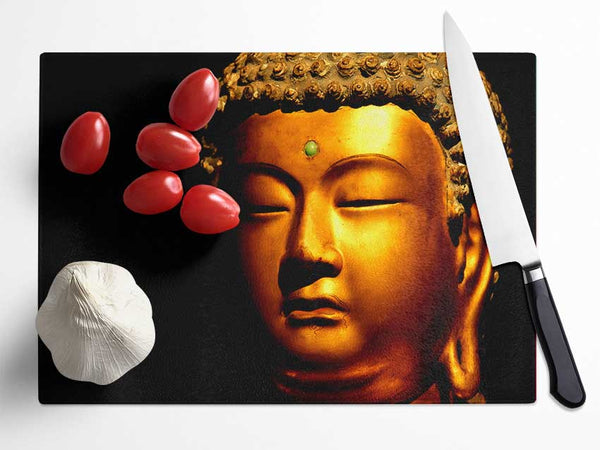 Gold Buddha Glass Chopping Board