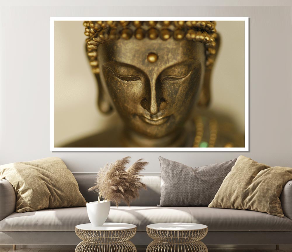 Buddha Face Temple Print Poster Wall Art