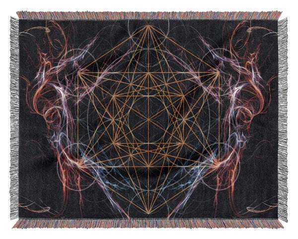 Metatrons Cube 2 Woven Blanket