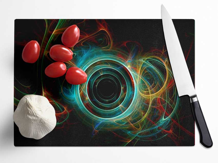 Sacred Geometry 2 Glass Chopping Board