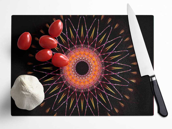 Mandala Vibes Glass Chopping Board