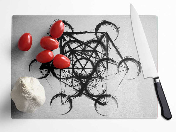 Metatron Cube Glass Chopping Board