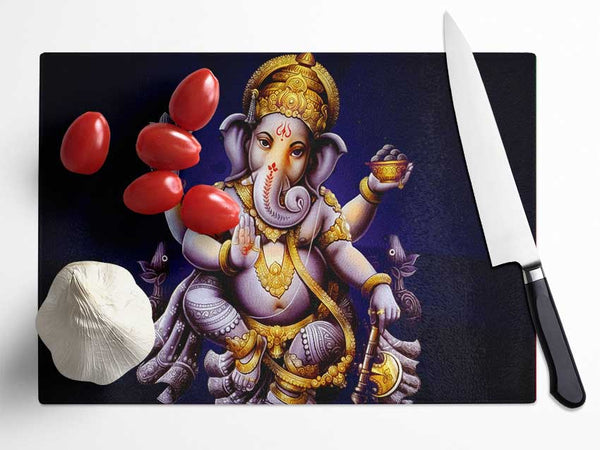 Hindu Ganesh Glass Chopping Board