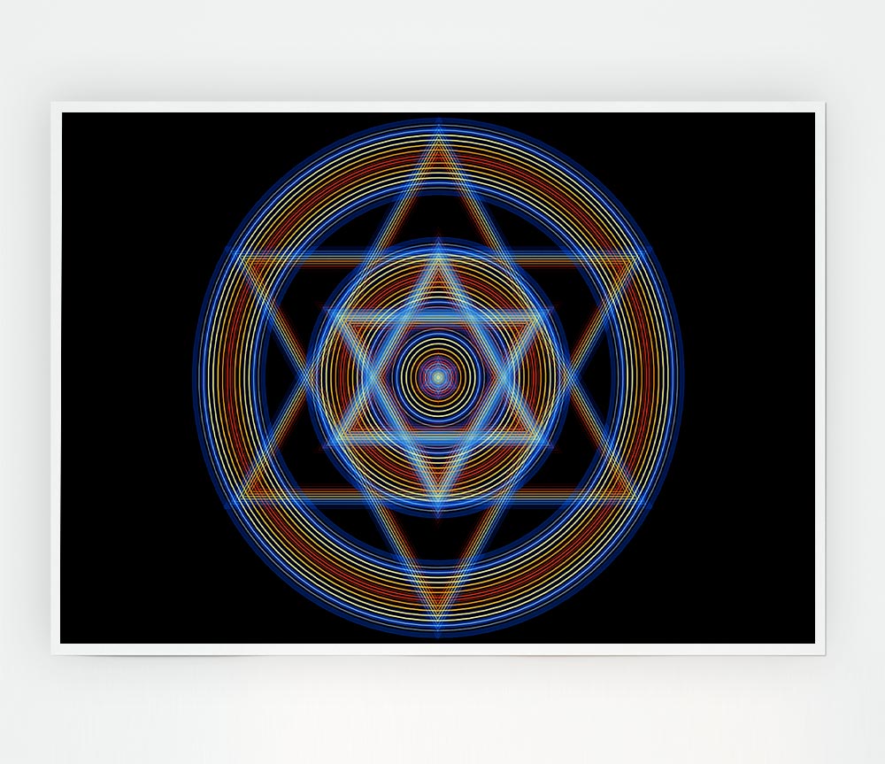 Cymatic Star Print Poster Wall Art