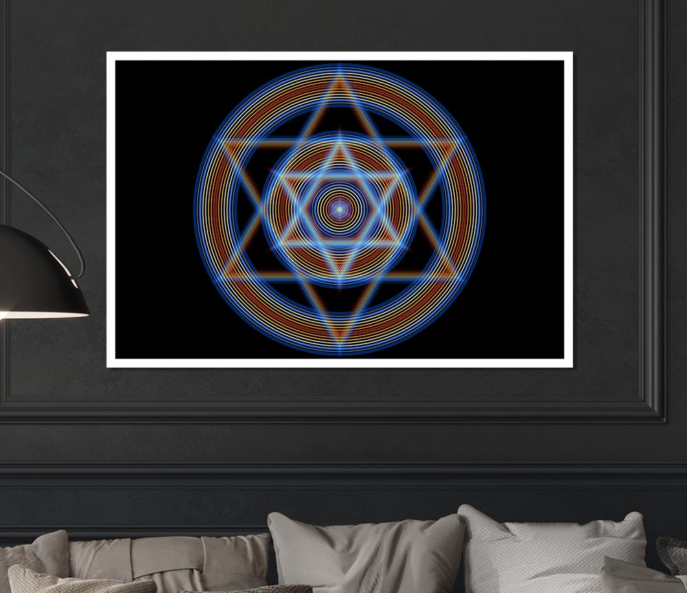 Cymatic Star Print Poster Wall Art