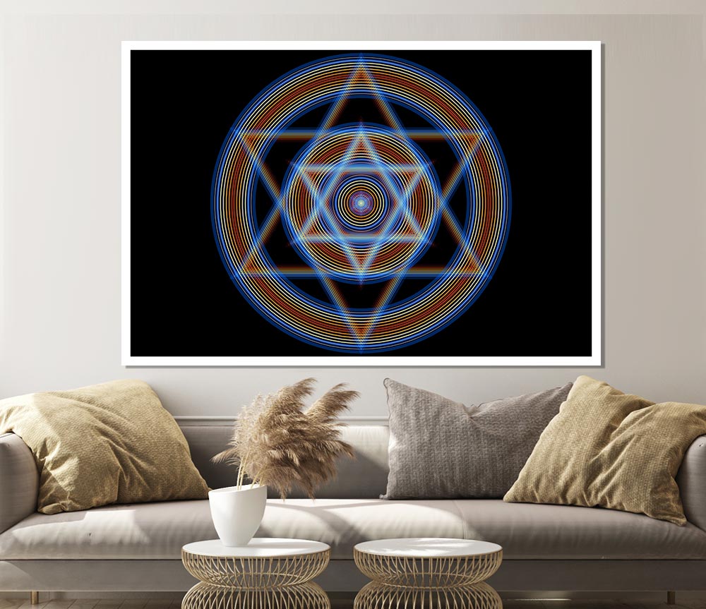 Cymatic Star Print Poster Wall Art