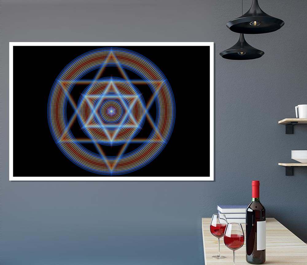 Cymatic Star Print Poster Wall Art