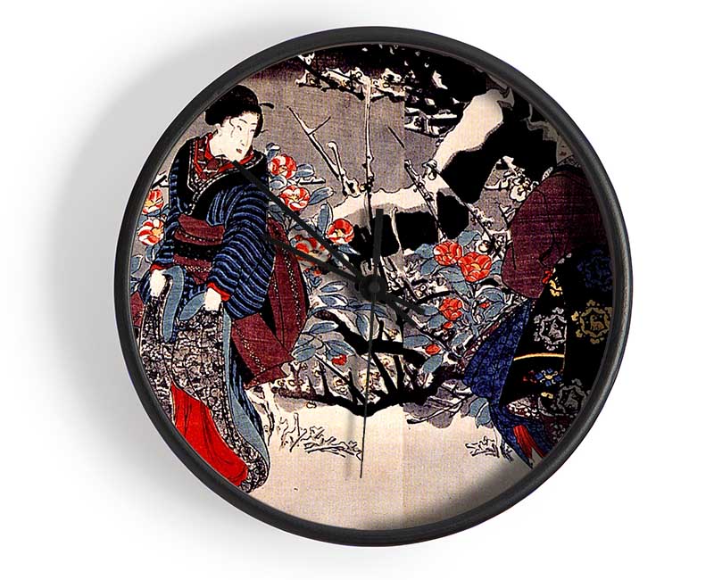 Utagawa Kuniyoshi Japanese Women Clock - Wallart-Direct UK