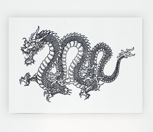 Chinese Dragon Print Poster Wall Art