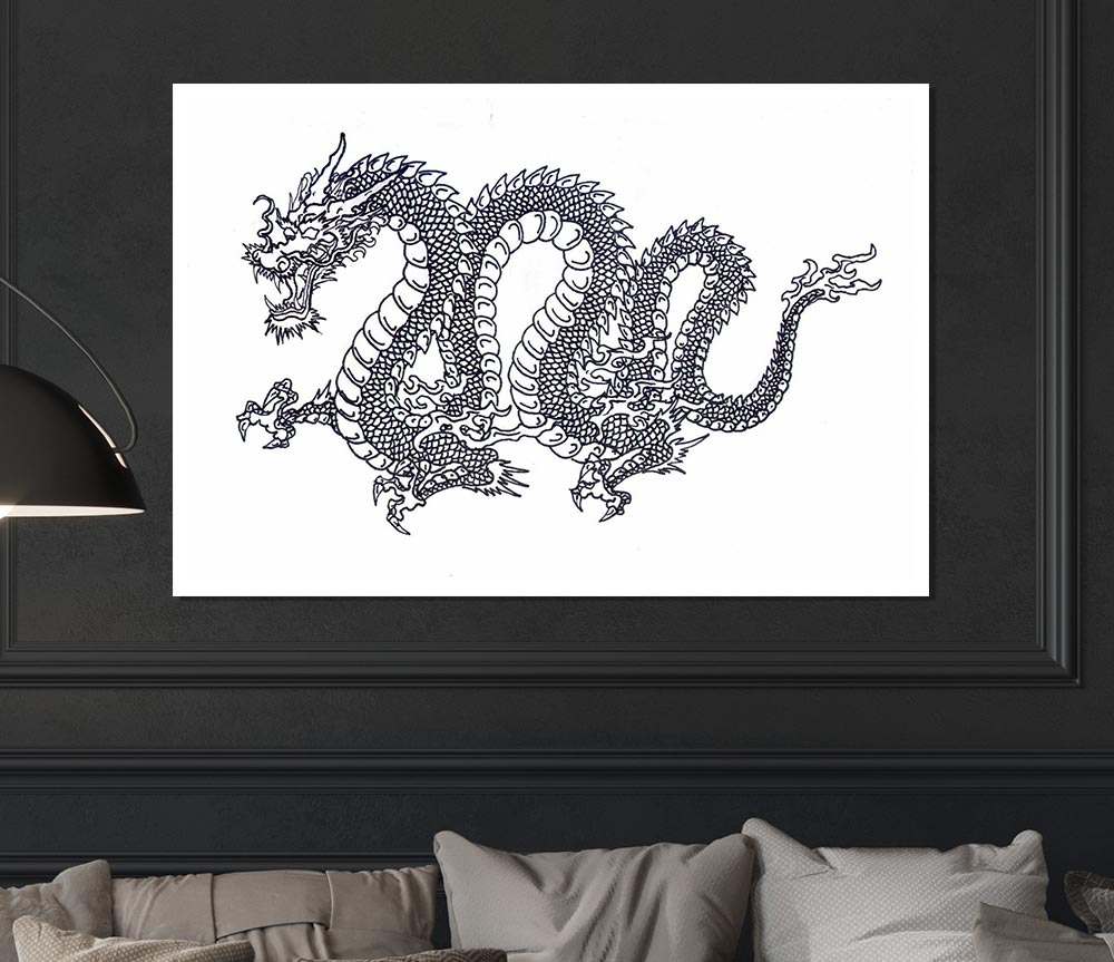 Chinese Dragon Print Poster Wall Art