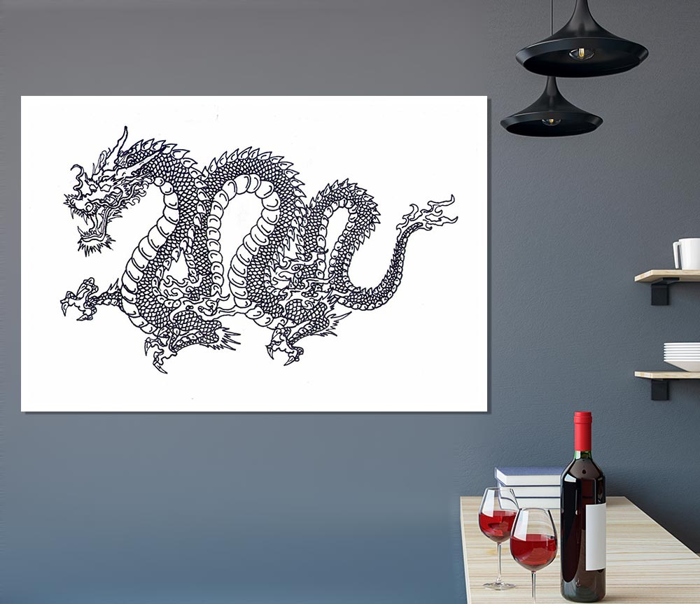 Chinese Dragon Print Poster Wall Art