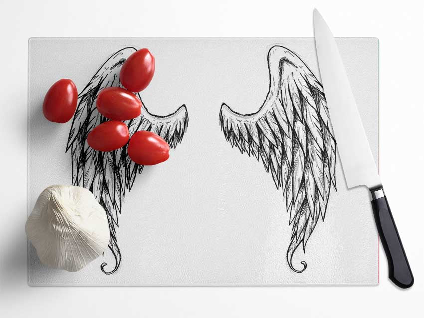 Demon Wings Glass Chopping Board