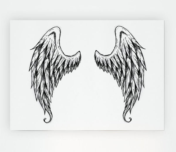 Demon Wings Print Poster Wall Art