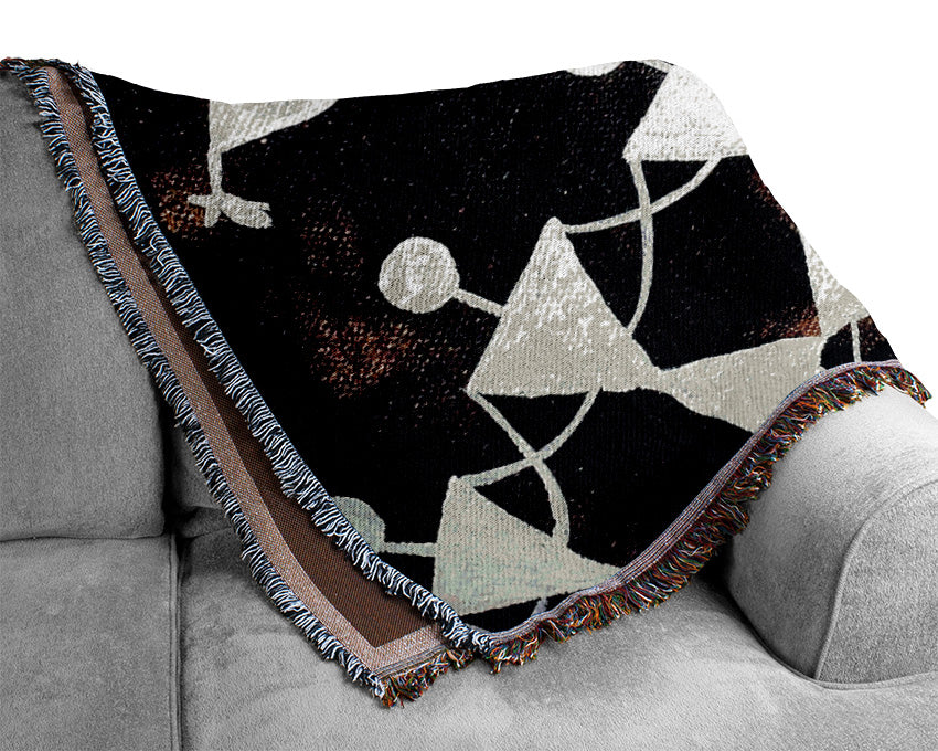 Aboriginal Warli Tarpa Dance Woven Blanket