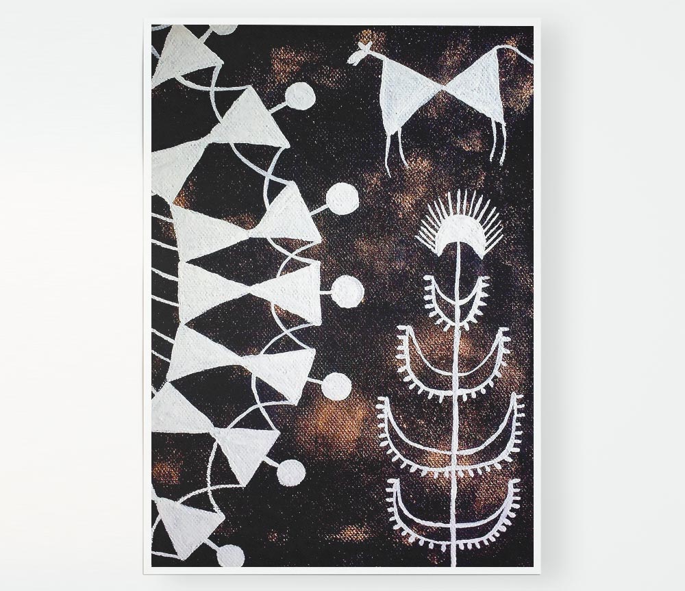 Aboriginal Warli Tarpa Dance Print Poster Wall Art