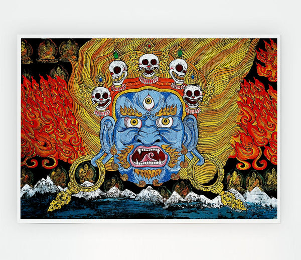 Indian Fire Print Poster Wall Art