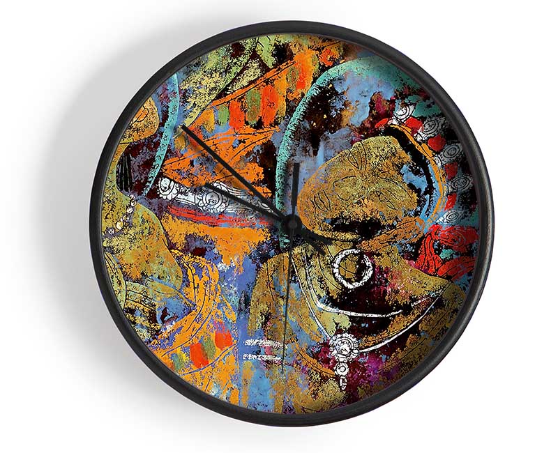 Tibetan Tribal Clock - Wallart-Direct UK