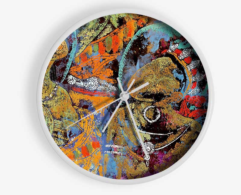 Tibetan Tribal Clock - Wallart-Direct UK