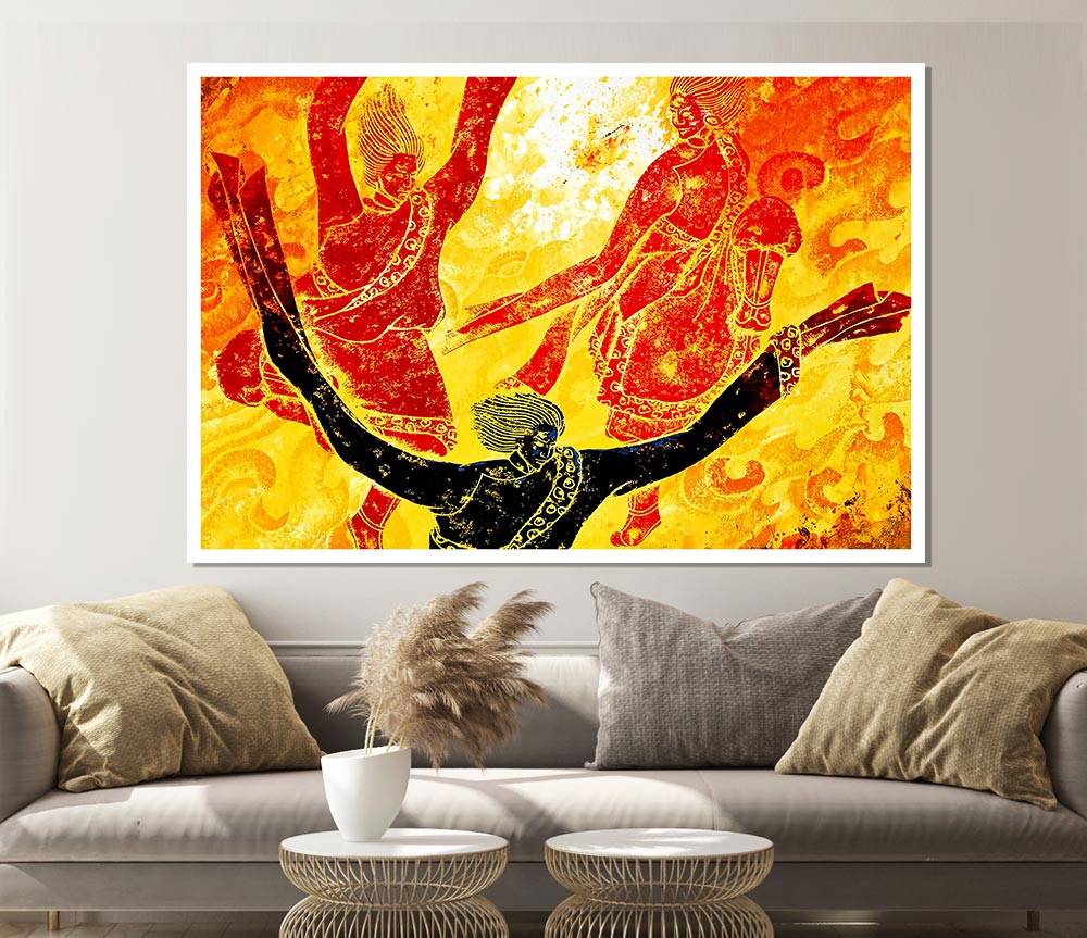 Tibetan Art Fire Of The Gods Print Poster Wall Art