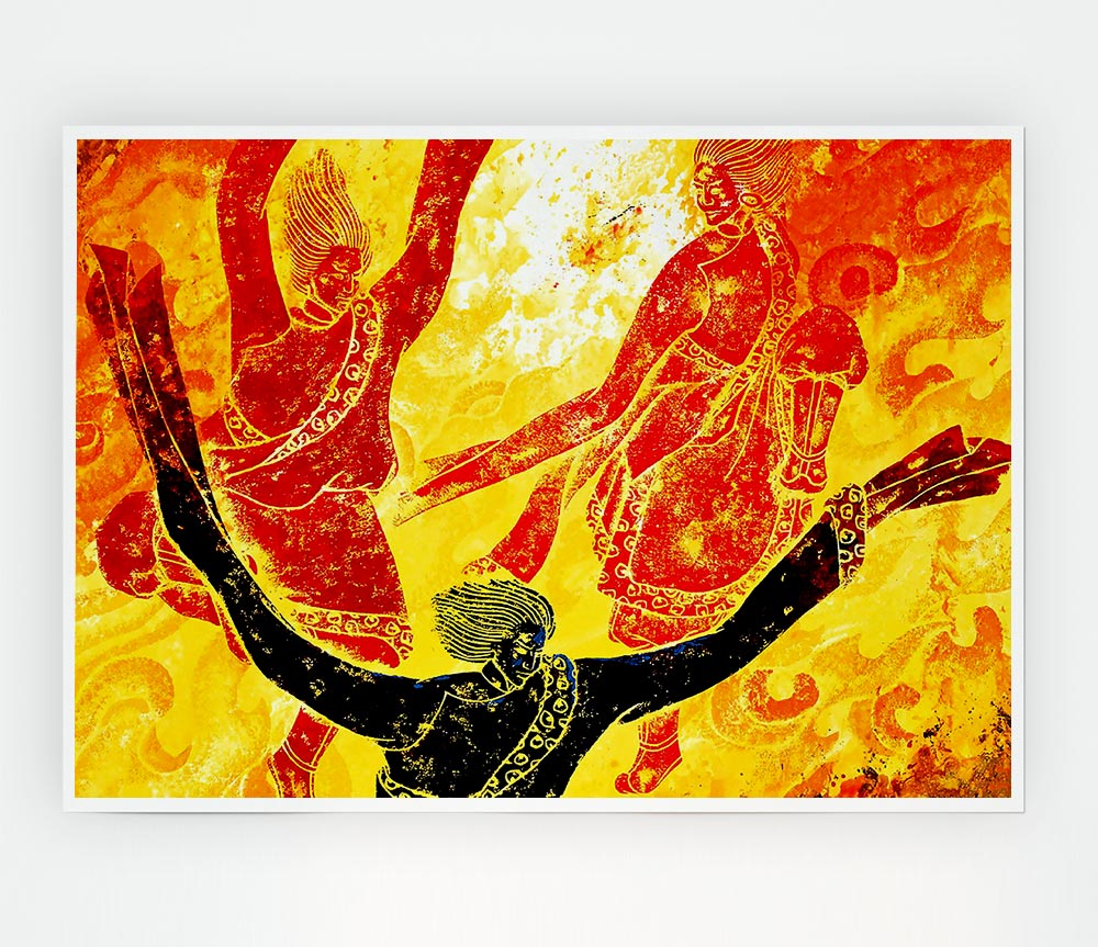 Tibetan Art Fire Of The Gods Print Poster Wall Art