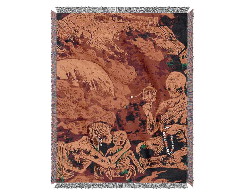 Tibetan Art Fire Wall Woven Blanket