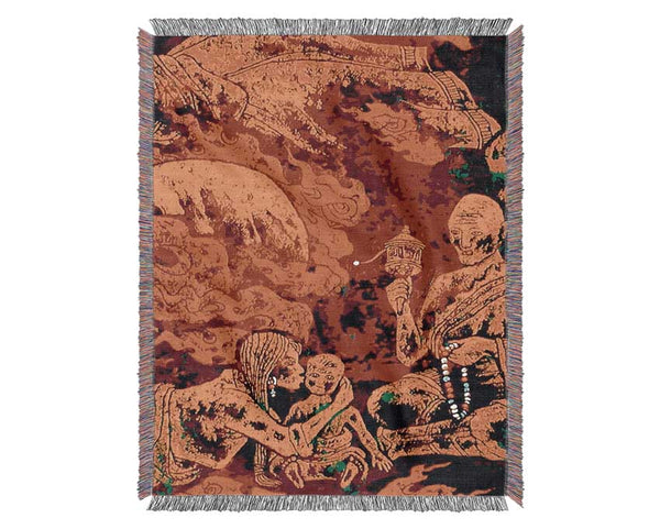 Tibetan Art Fire Wall Woven Blanket