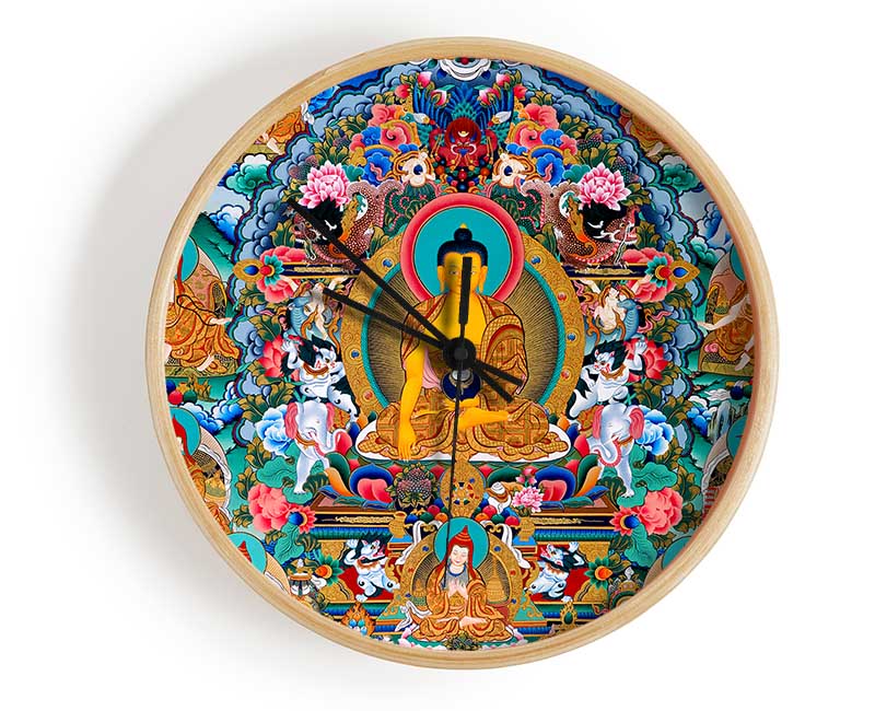 Tibetan Gods Clock - Wallart-Direct UK