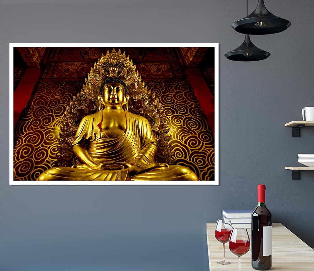 Thai Golden Buddha Print Poster Wall Art