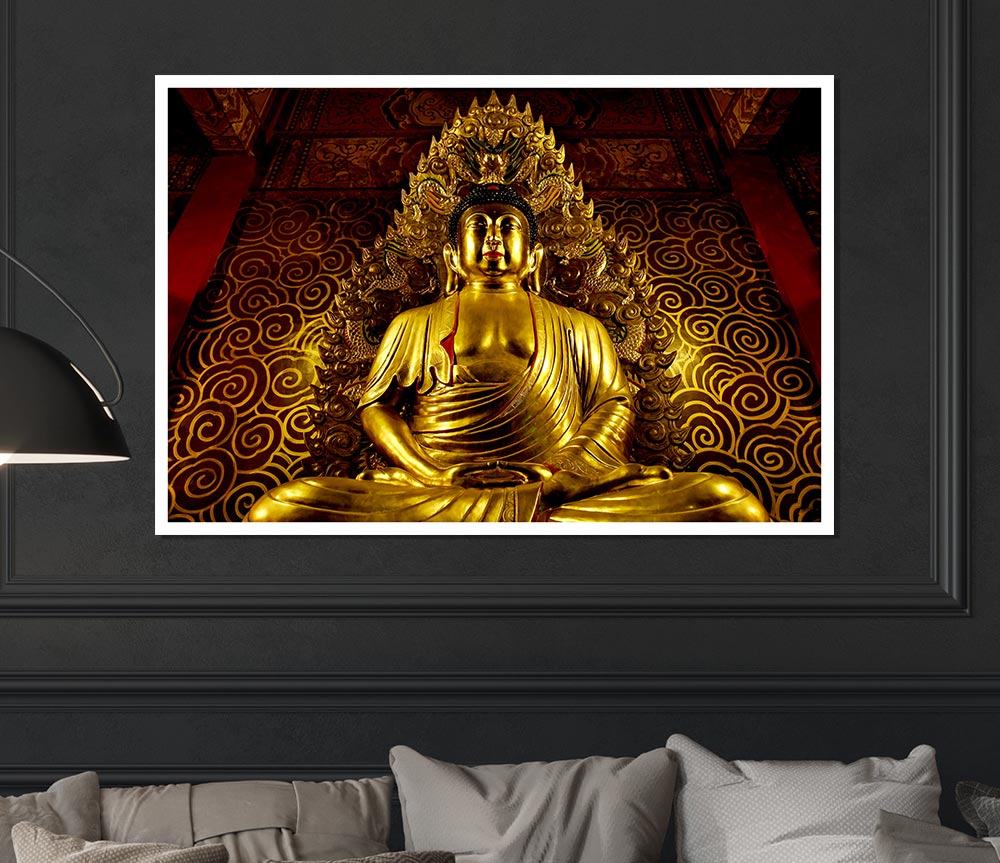 Thai Golden Buddha Print Poster Wall Art