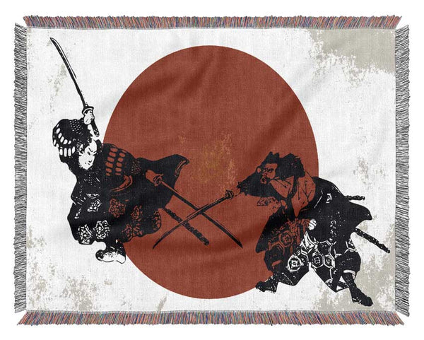 Japanese Warriors Woven Blanket