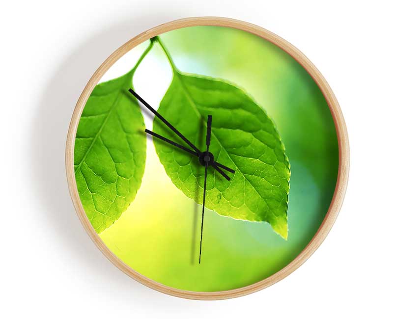 Duo Tree Leaves Clock - Wallart-Direct UK