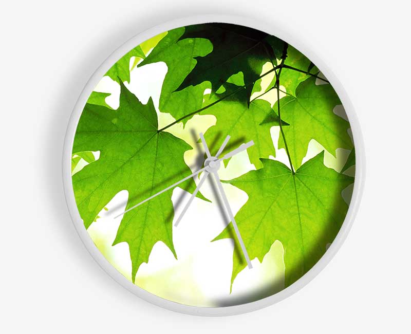 Summer Leaves Clock - Wallart-Direct UK