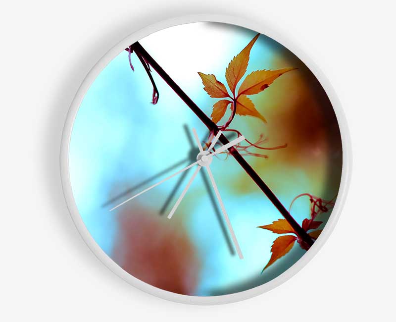 Leaves Close Up Clock - Wallart-Direct UK