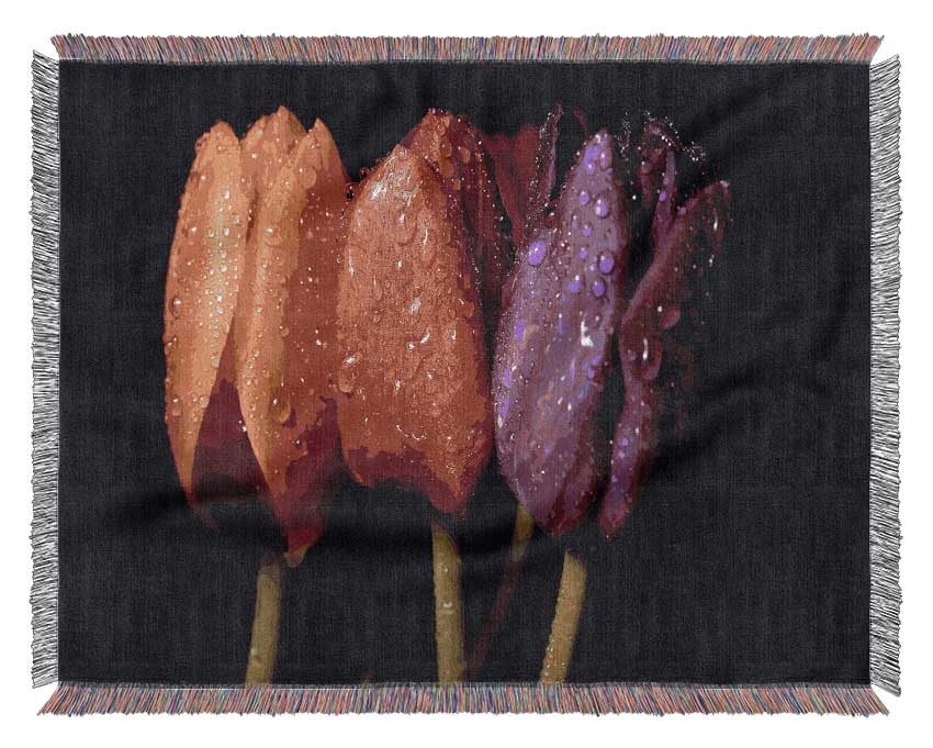 Colourful Tulips Woven Blanket