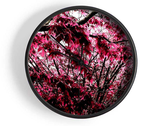 Pink Tree Clock - Wallart-Direct UK