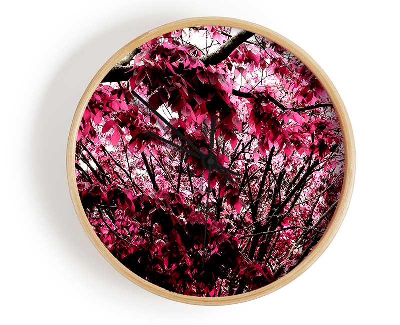 Pink Tree Clock - Wallart-Direct UK