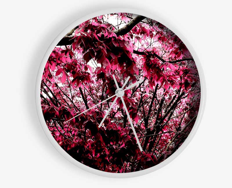 Pink Tree Clock - Wallart-Direct UK