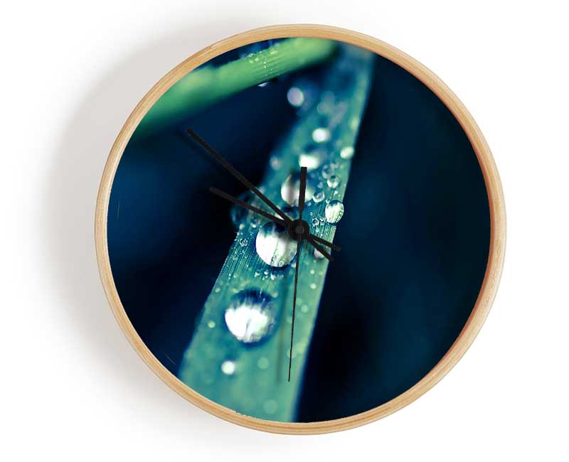 Grass Dew Macro Clock - Wallart-Direct UK