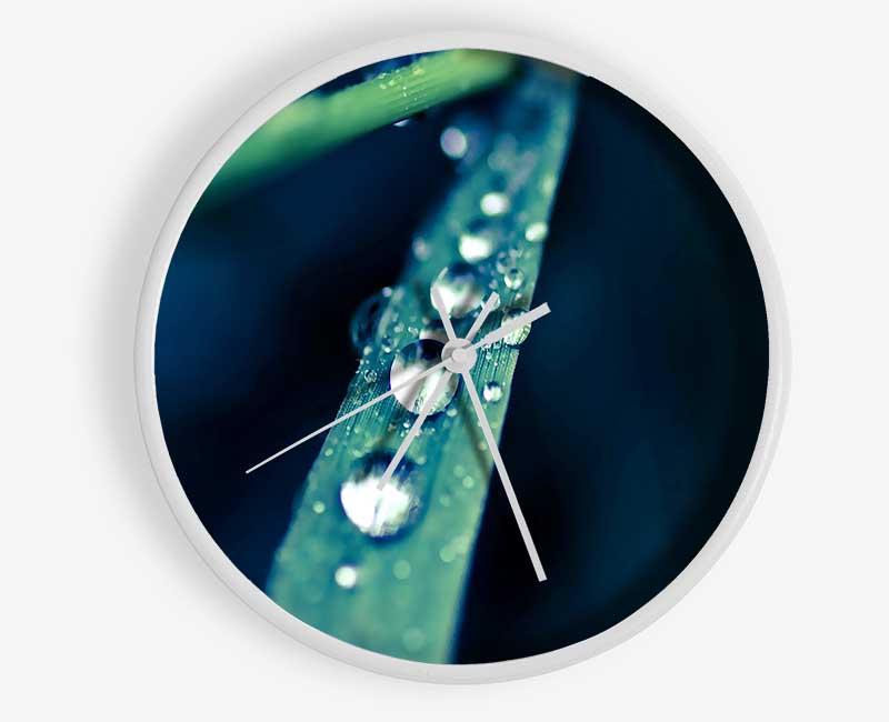 Grass Dew Macro Clock - Wallart-Direct UK