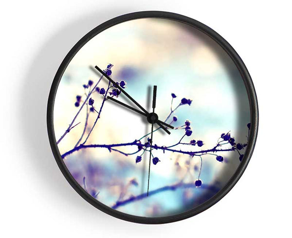 Spikey Twigs With Berries Clock - Wallart-Direct UK