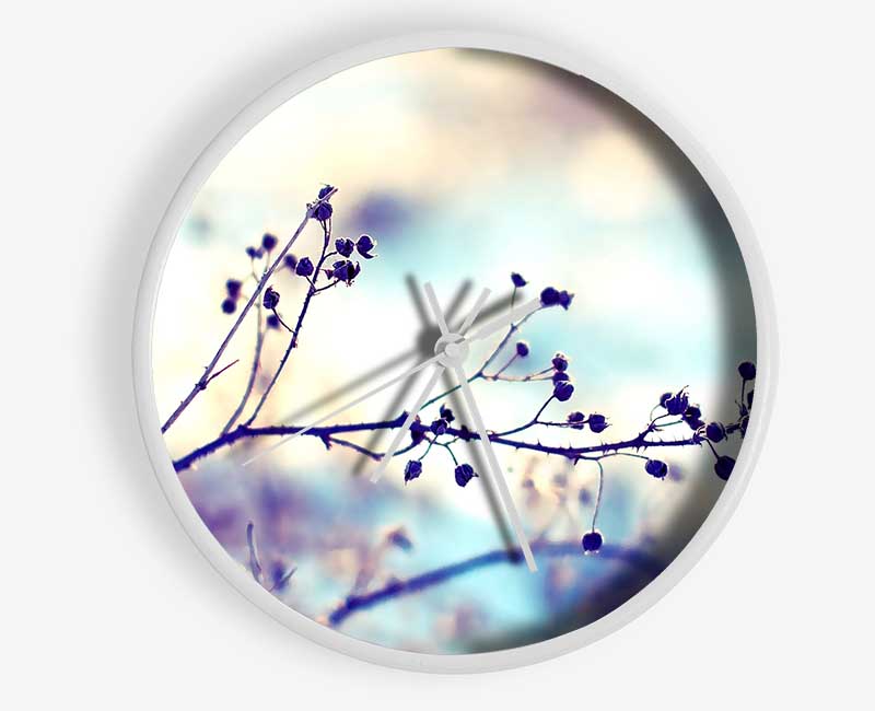 Spikey Twigs With Berries Clock - Wallart-Direct UK