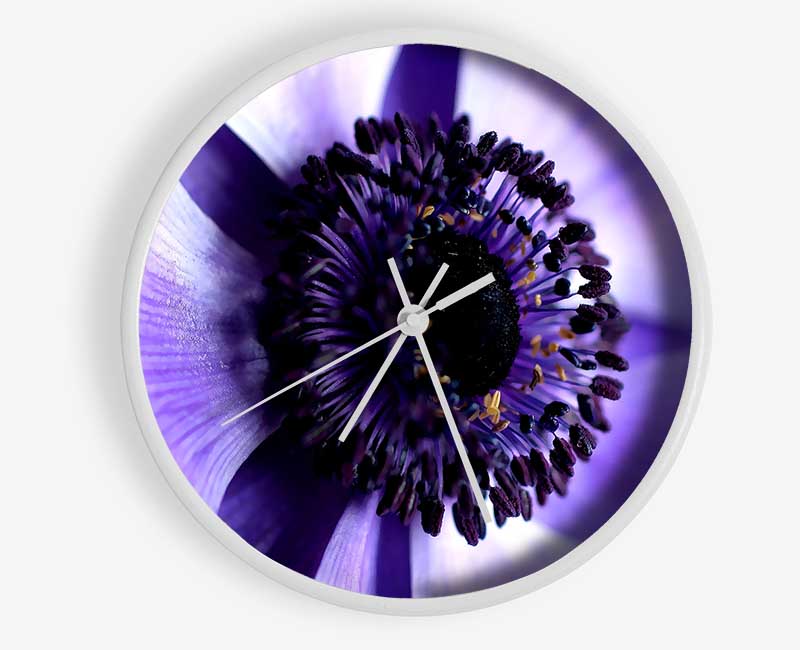 Purple Centre Close-up Clock - Wallart-Direct UK